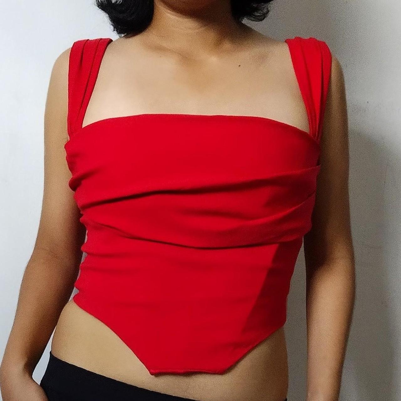 Red Corset [no brand name], Removable bra padding,...