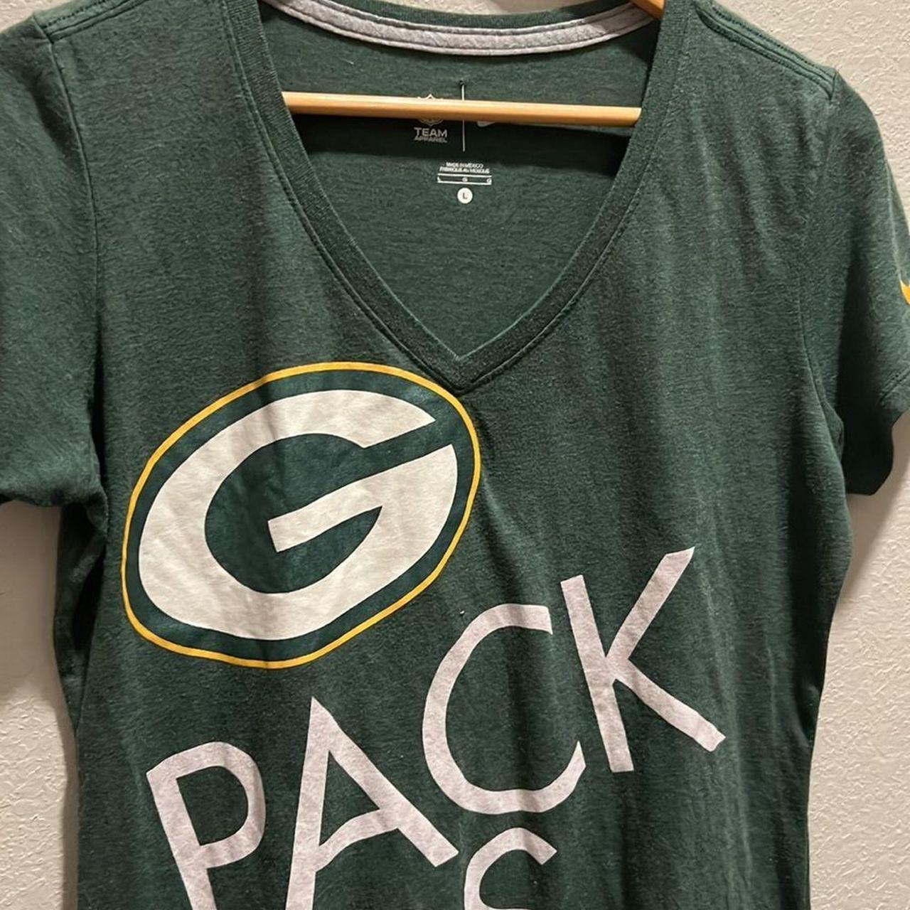 NIKE NFL team apparel Packers V-neck shirt size - Depop