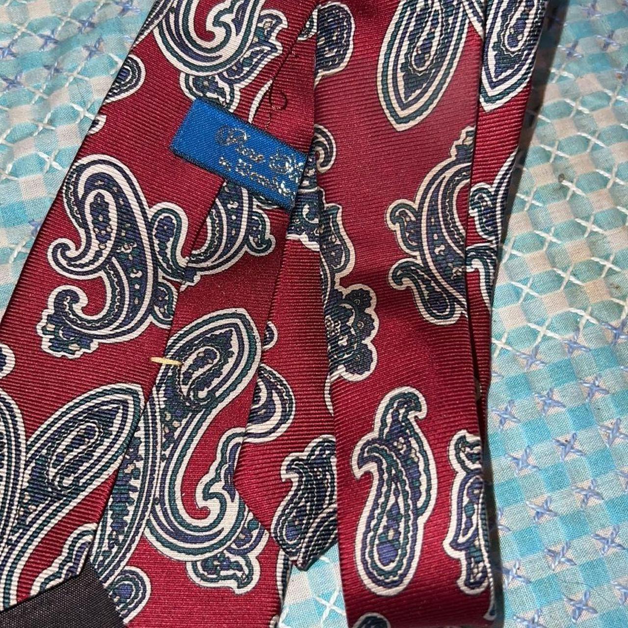 Pure silk by Wembley, paisley print silk tie - Depop