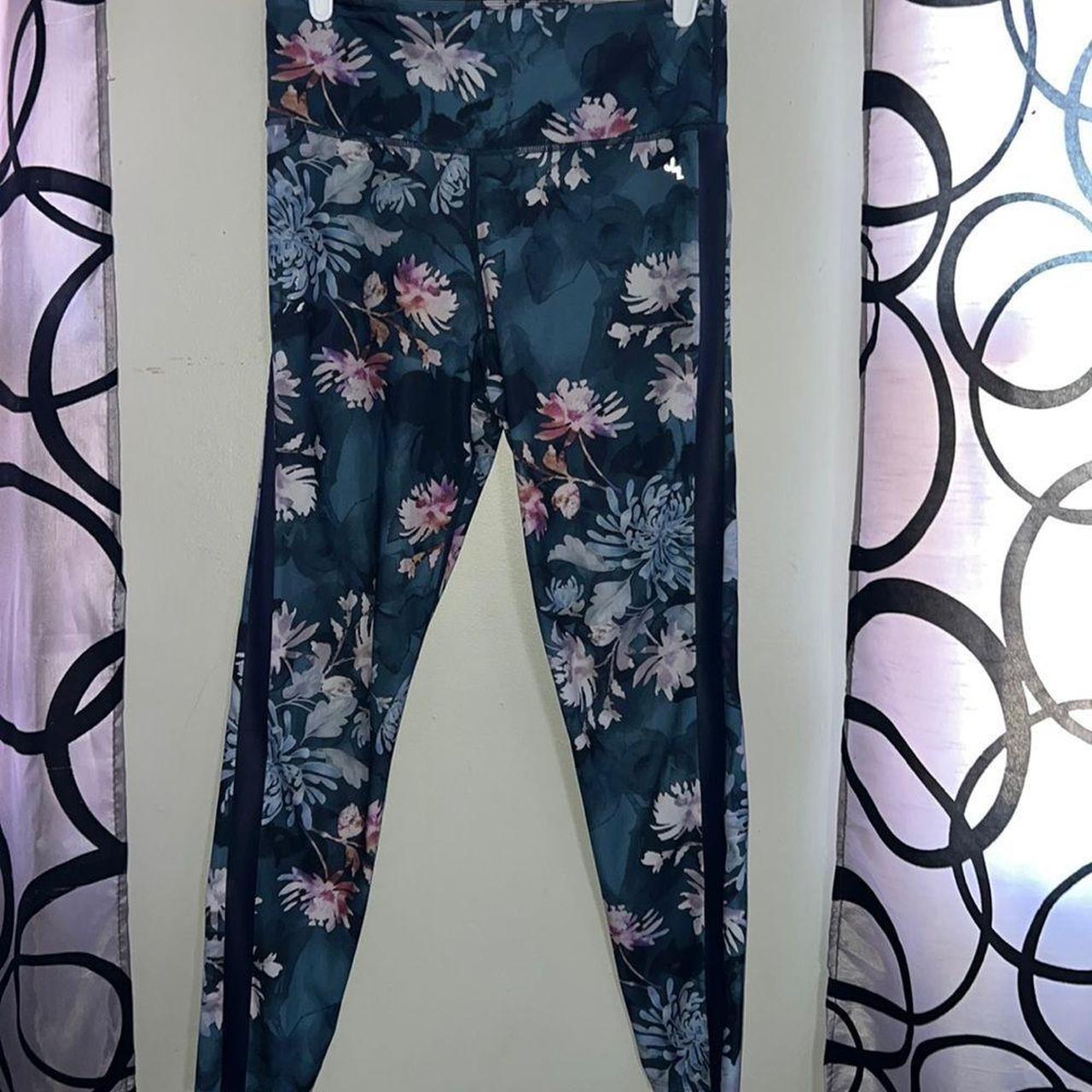 Joy Lab floral leggings size medium, pleather - Depop