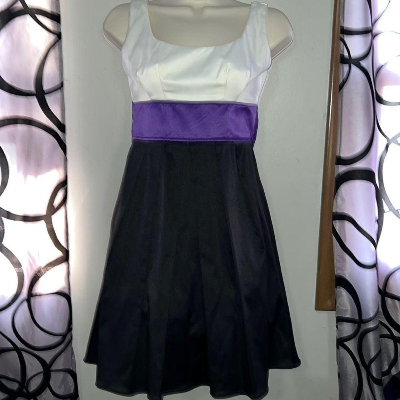 Black Dress with Purple Sash