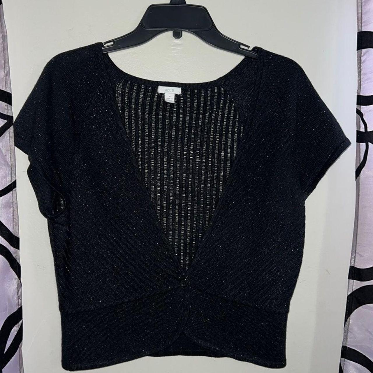 Apt. 9 Women's Black and Silver Cardigan | Depop