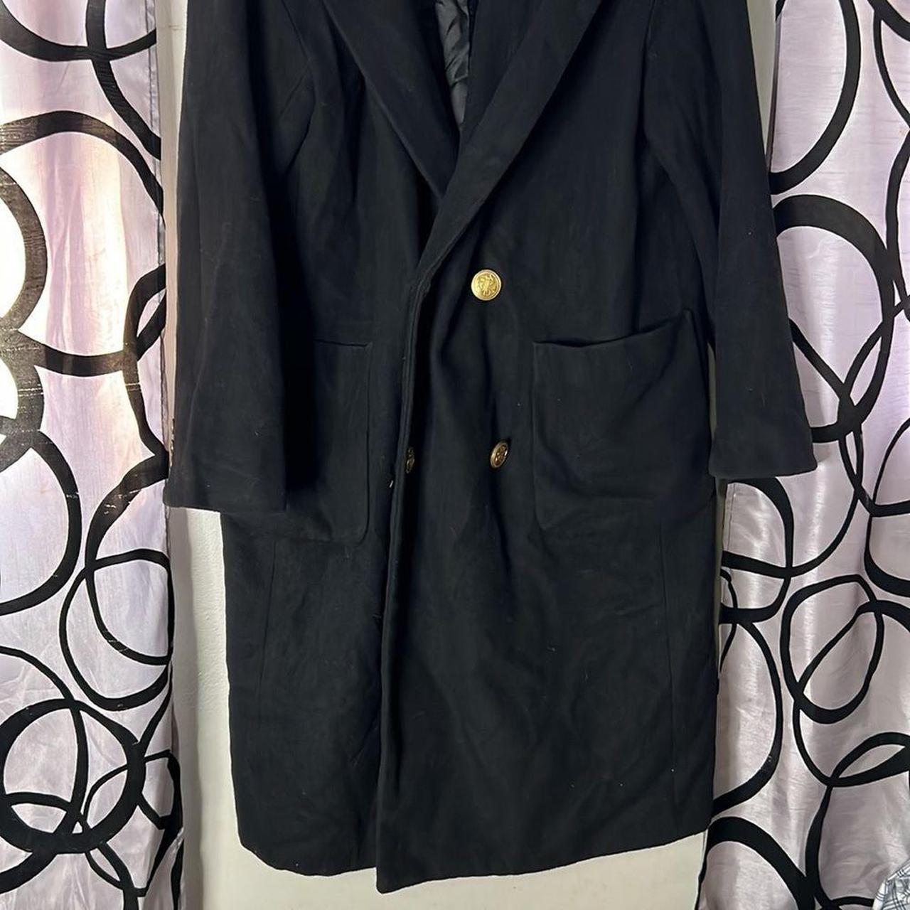 Moussy Vintage Black Trench Overcoat Size Small with... - Depop