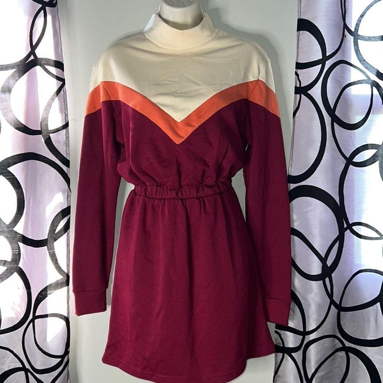 Bershka Women's Orange and Red Dress Depop