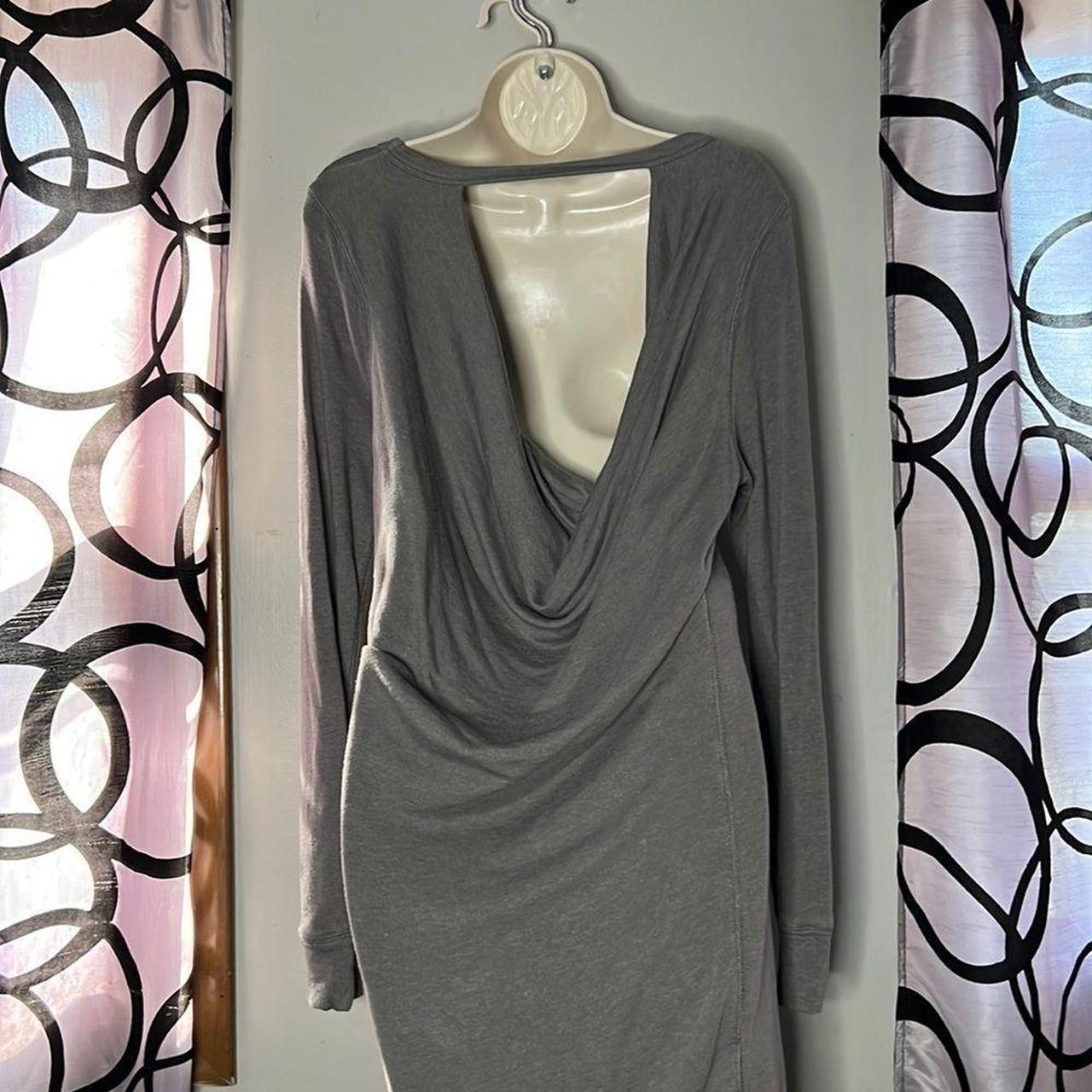 Bcbg grey sweatshirt dress with draped back Size