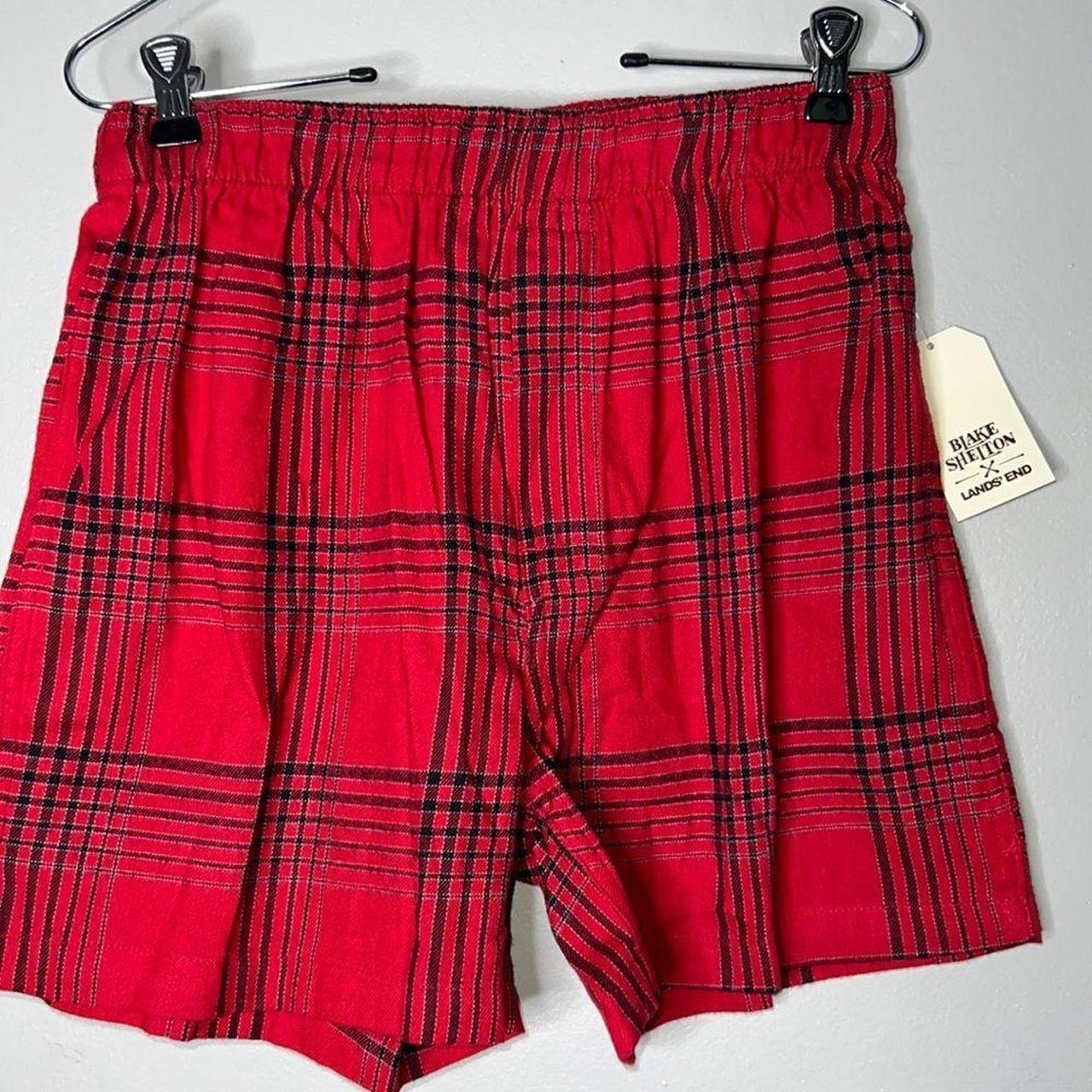 Lands’ End Blake Shelton, red plaid boxers, size... - Depop