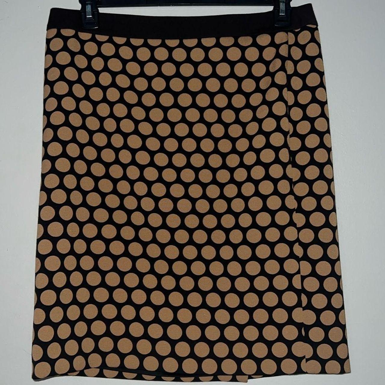 Brown polka dot pencil skirt hotsell