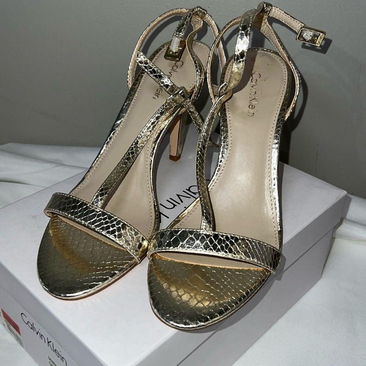 Calvin klein gold heels hotsell