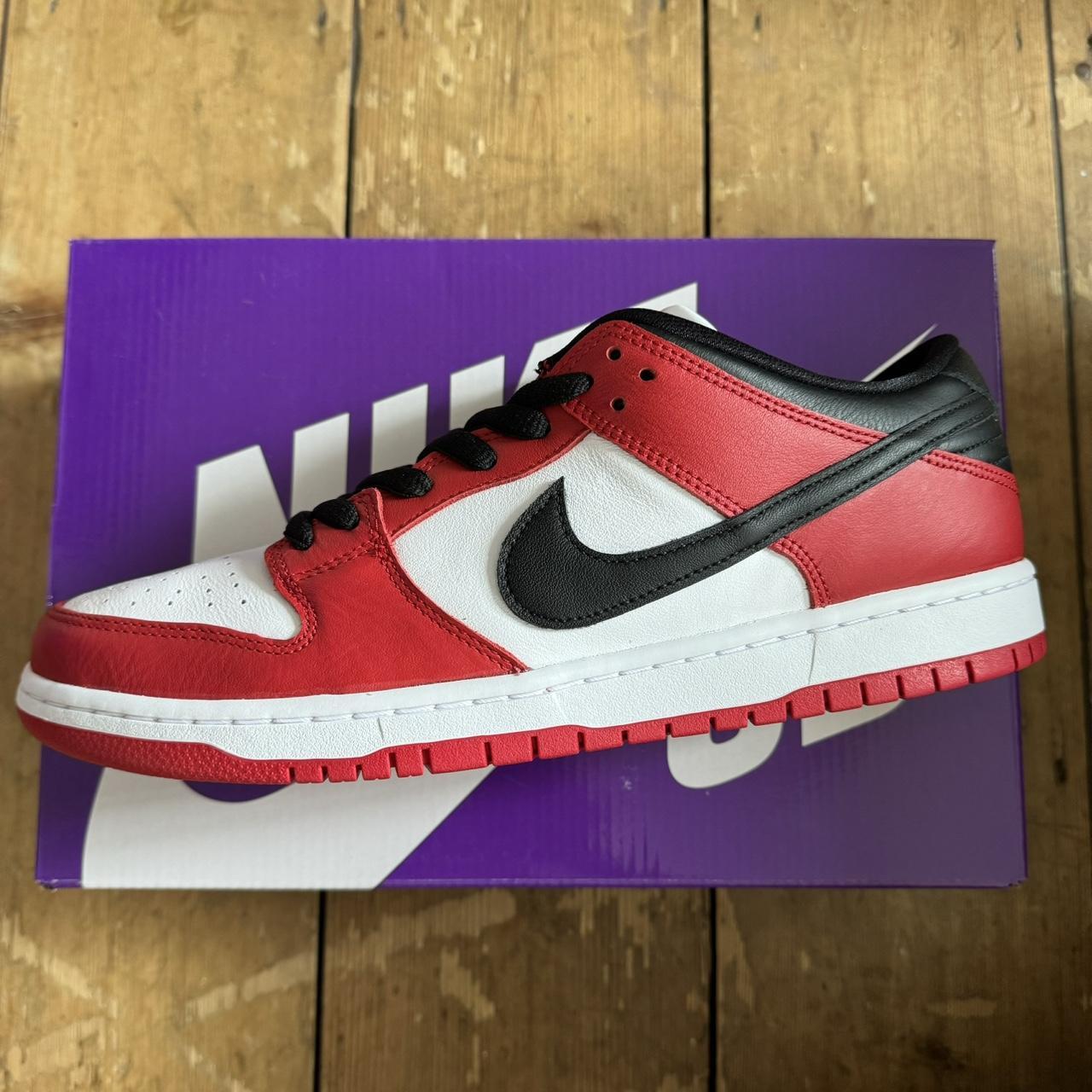 Nike SB Dunk Low Pro Chicago Varsity Red/Black-White | Depop