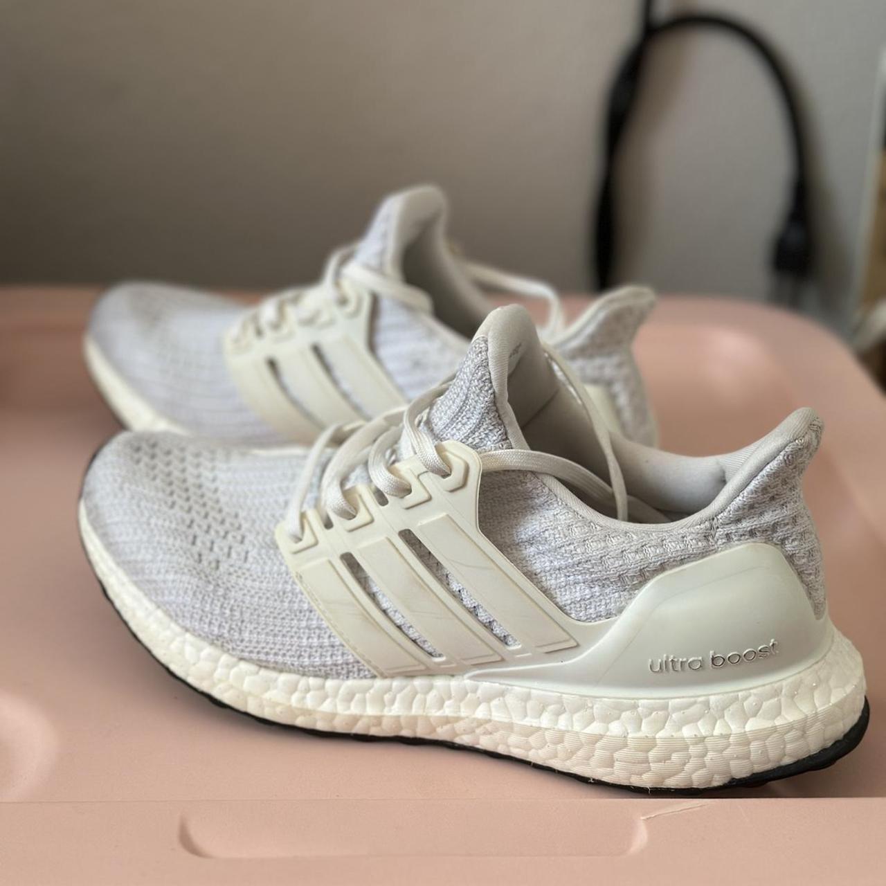 Size 6.5 , white ultra boost worn a couple of times.... - Depop