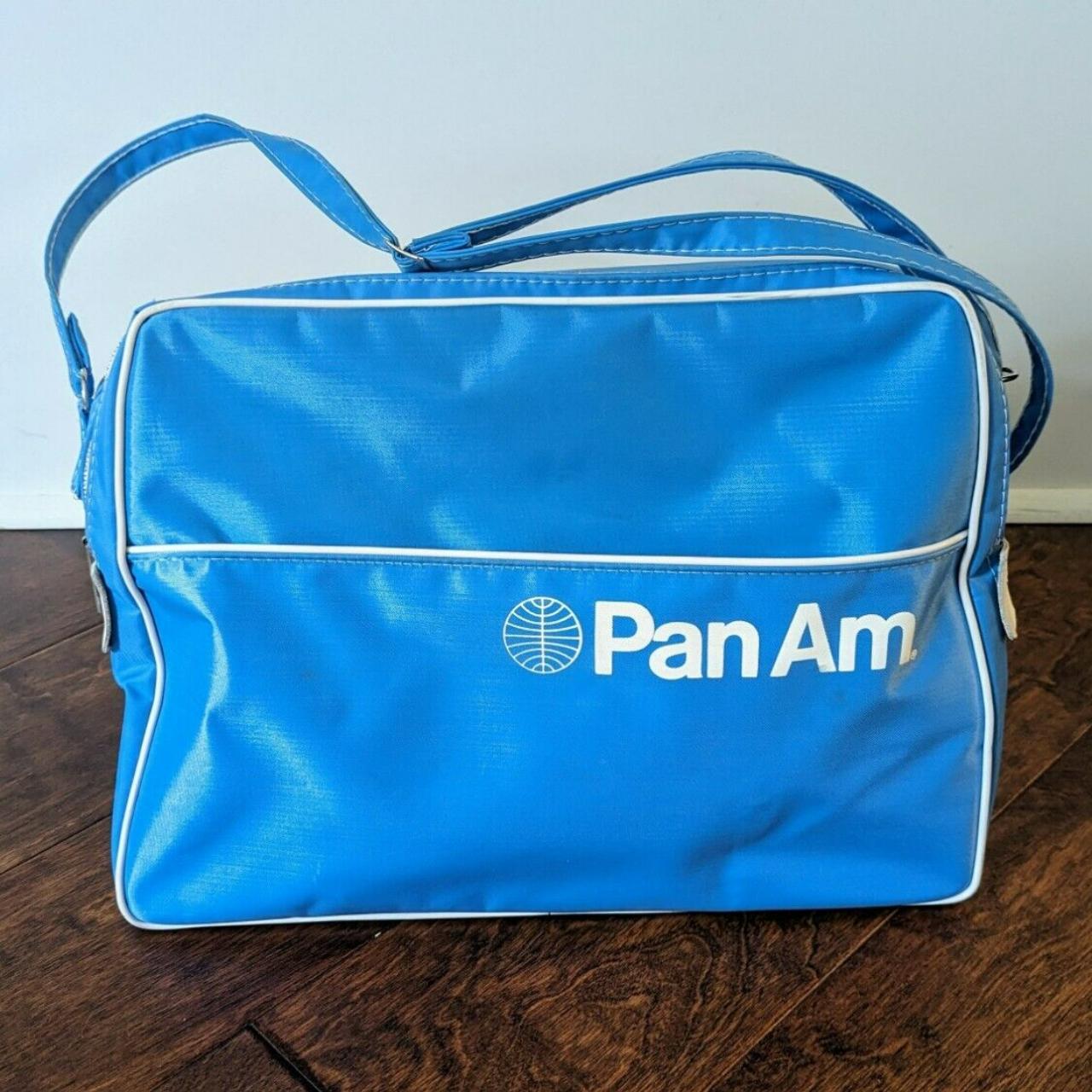 Vintage 1970s Pan Am Vinyl Messenger Carry On Bag... - Depop