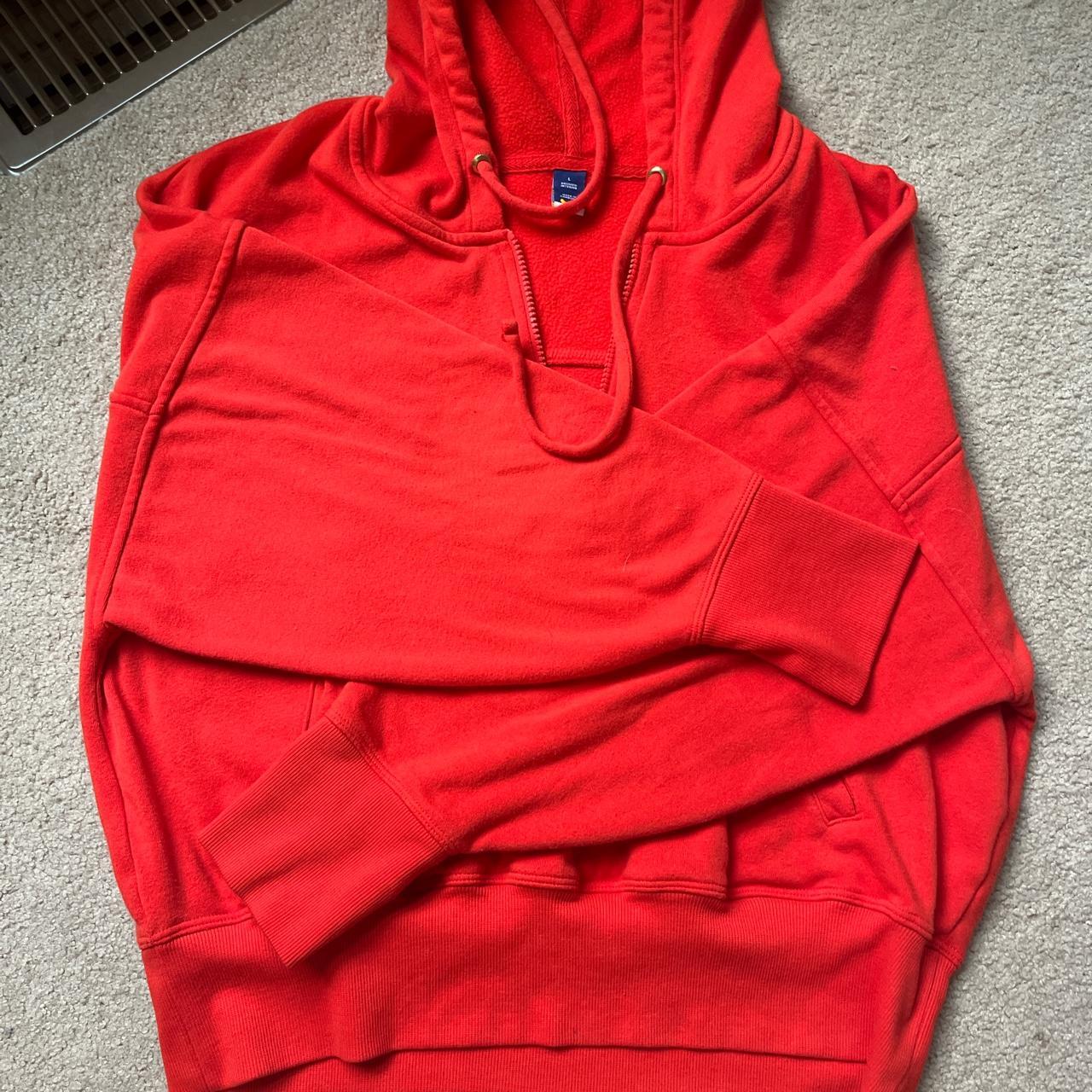 Old navy red quarter zip hoodie Size women’s L Depop