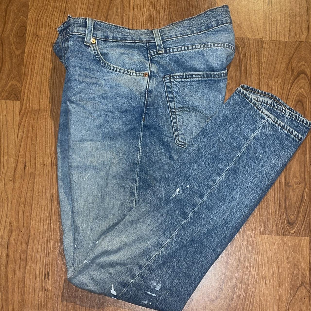 -Levi 502 mid blue wash denim -30x32 too long for my... - Depop