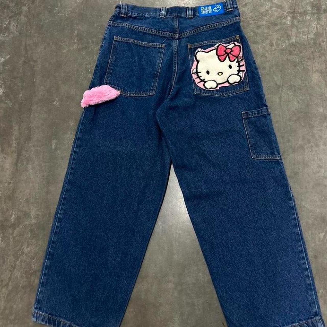 Y2K big boy jeans x hello kitty All hand made! Size... - Depop