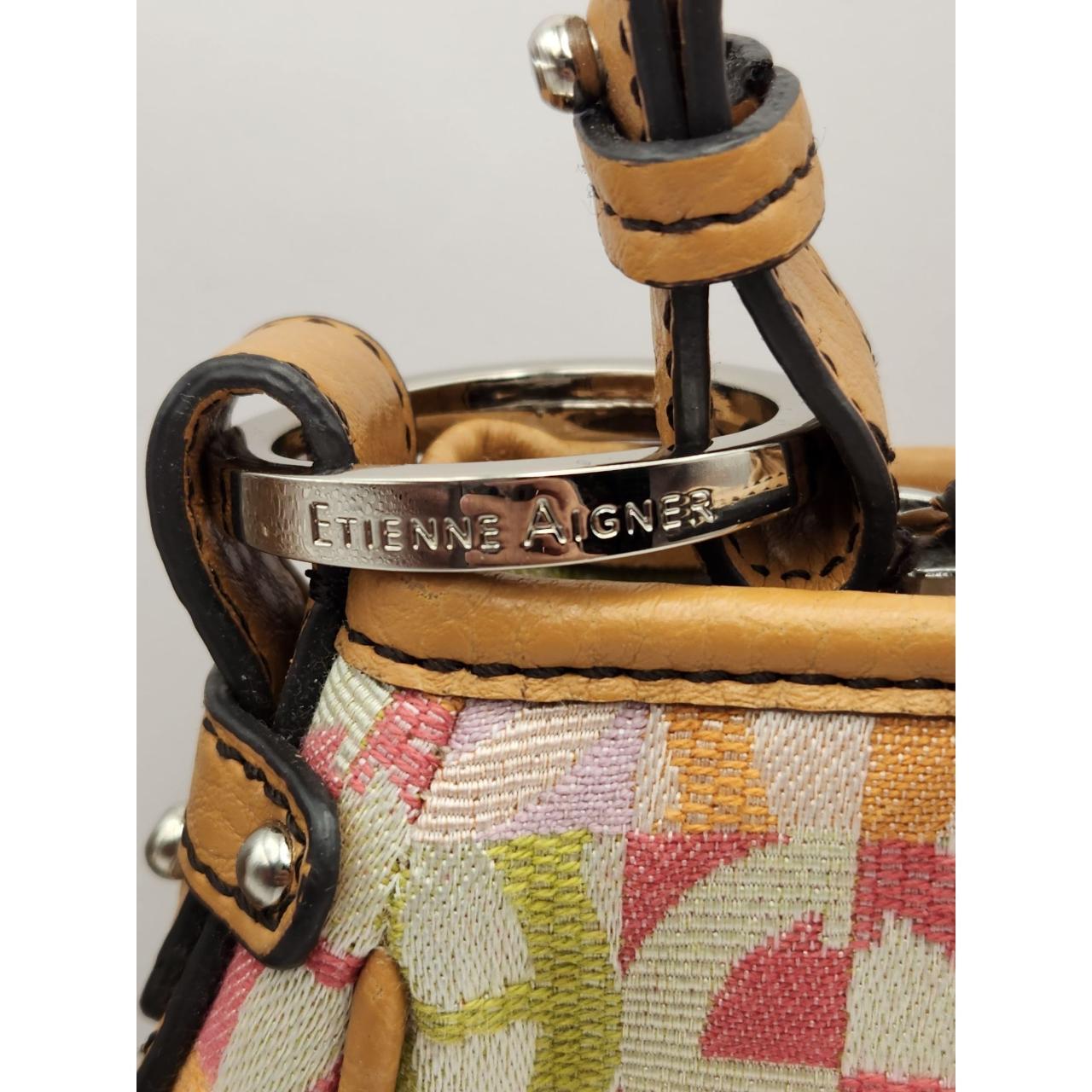 Etienne Aigner Tapestry And Leather Logo Shoulder Depop