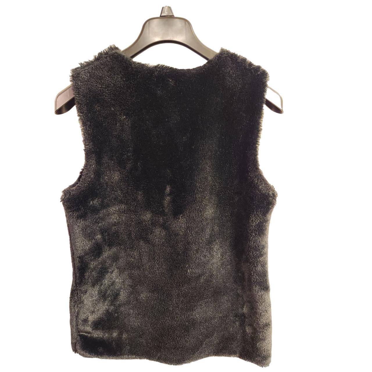 Women's Me Jane Faux Fur Black Vest Size Large Open... Depop