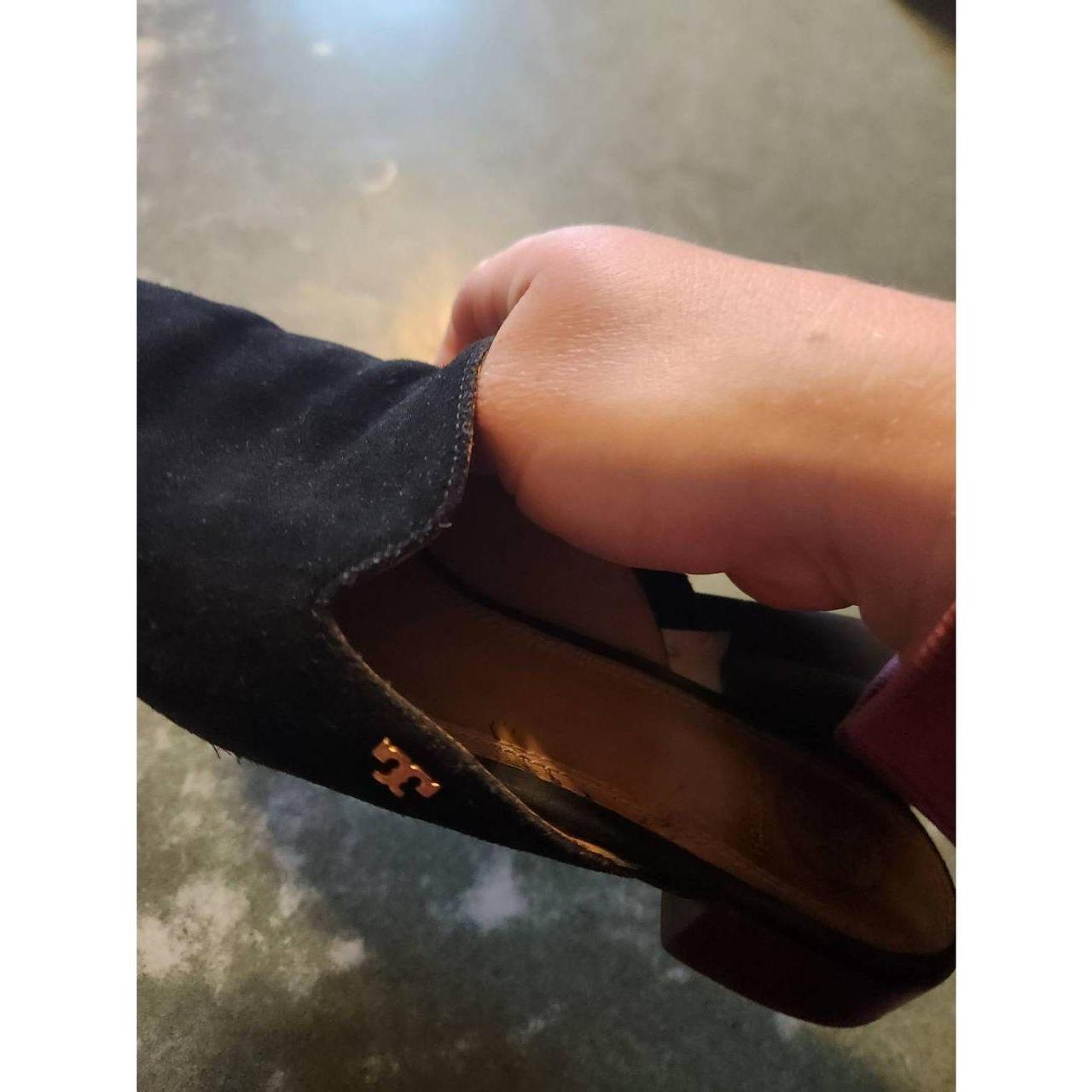 Tory Burch “Carlotta” black suede mules size Depop