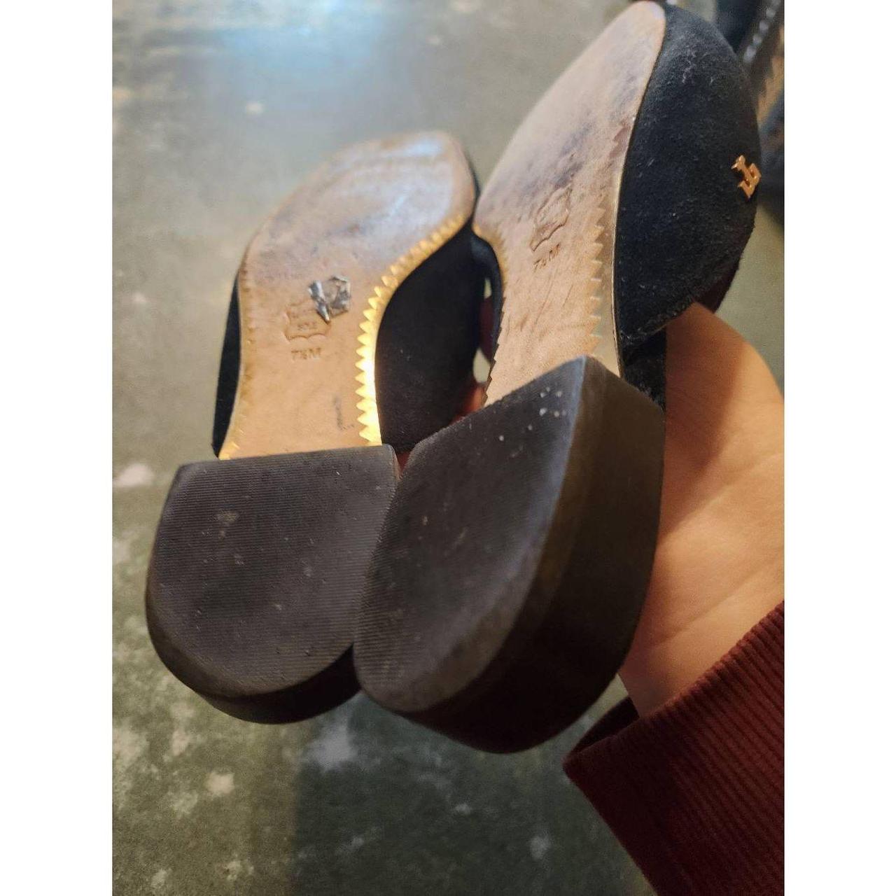 Tory Burch “Carlotta” black suede mules size Depop
