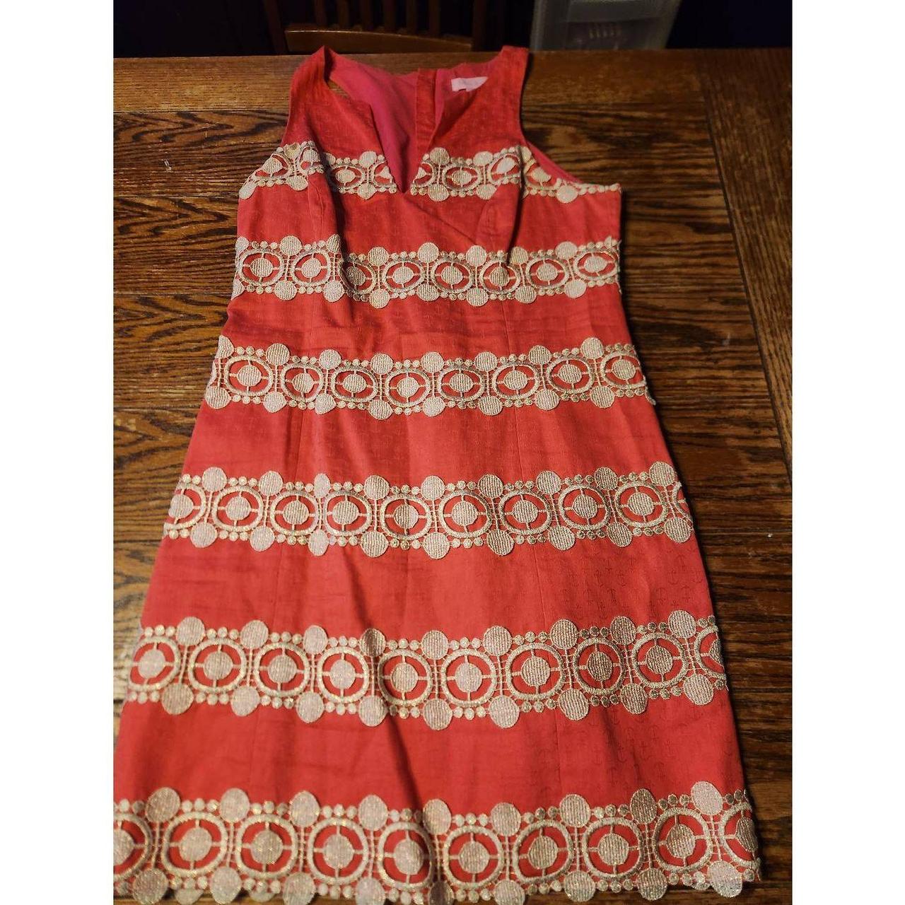 Lilly Pulitzer Pink and Gold Augusta offers Shift Dress