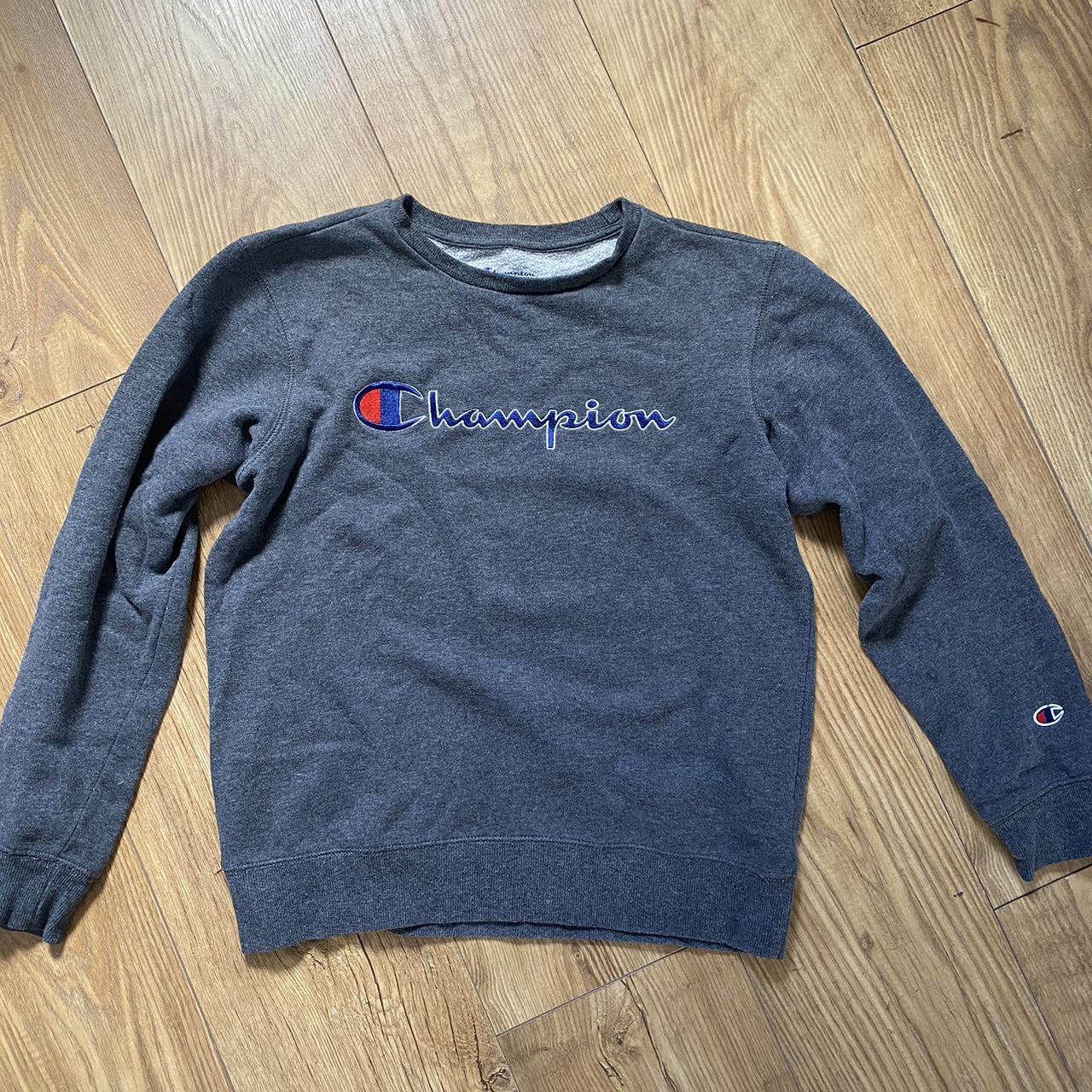 Champion dark grey sweatshirt - super soft great... - Depop