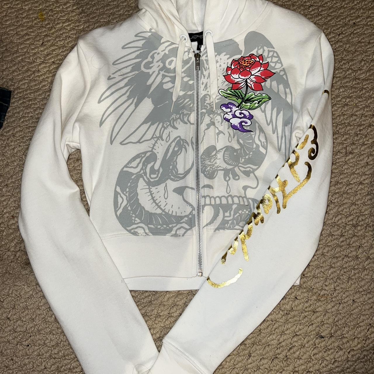 Ed Hardy Hoodie Brand New Never Worn Before W O Depop   P0 