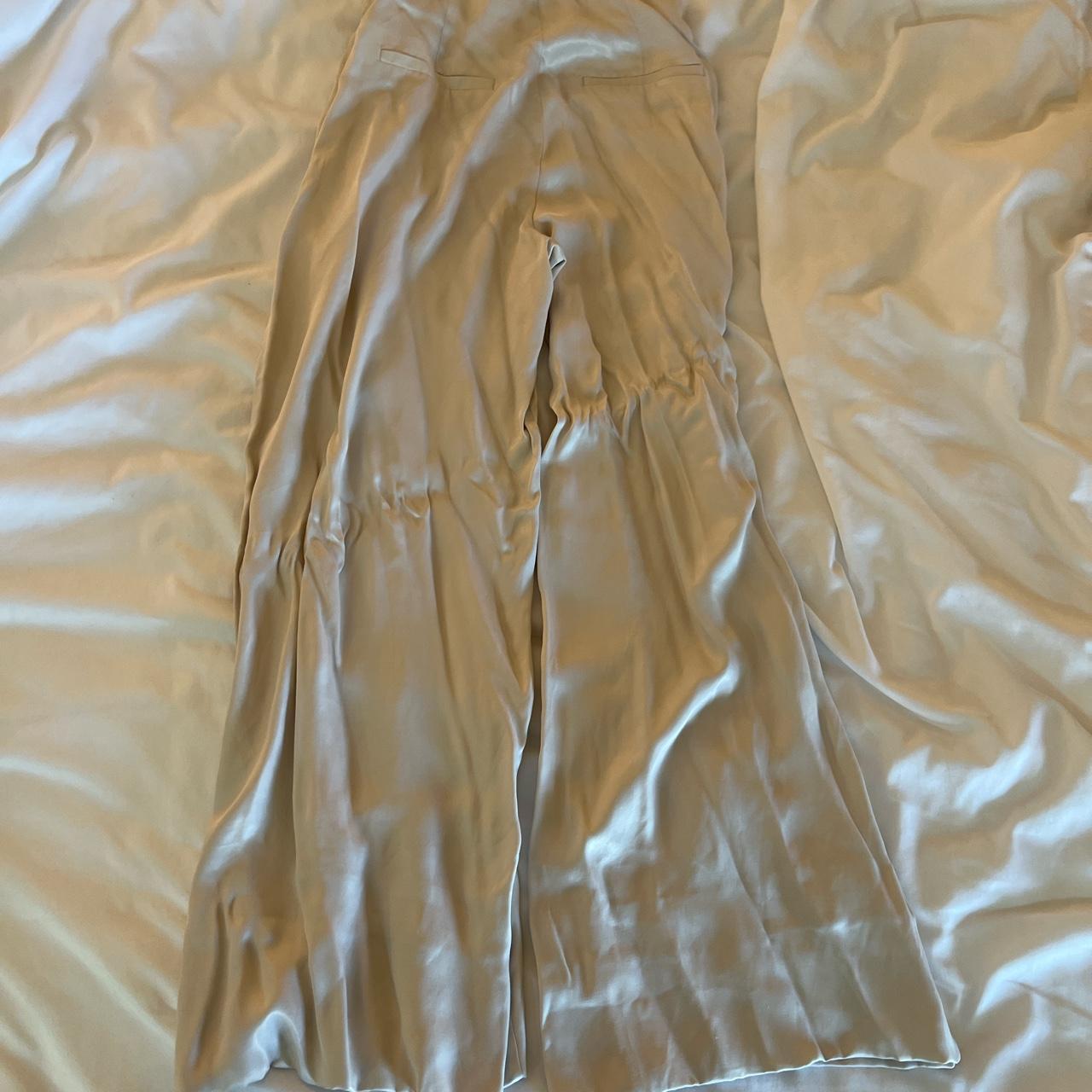 satin zara wide leg pants, -only worn once, -just a