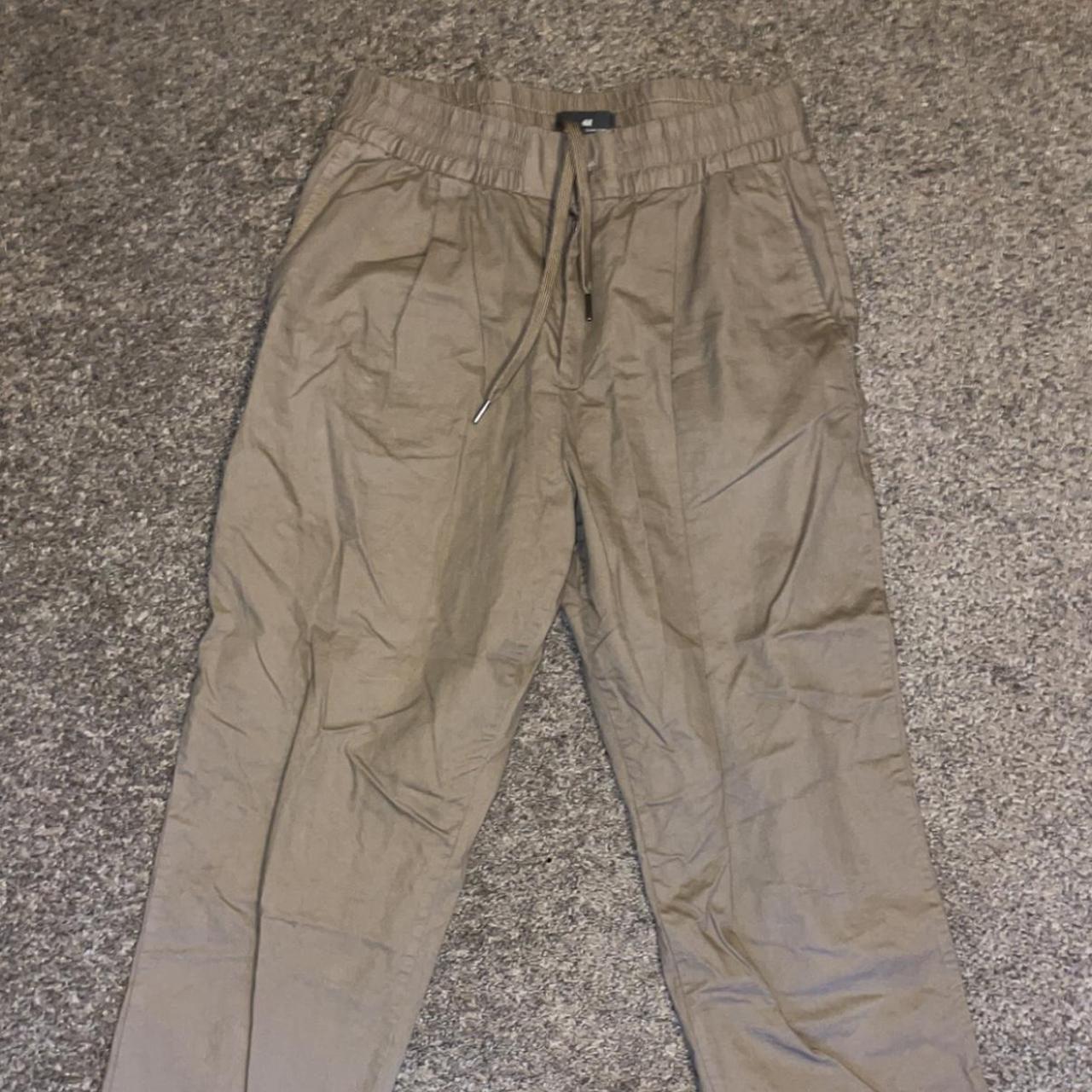 H&M Men's Tan and Cream Trousers | Depop