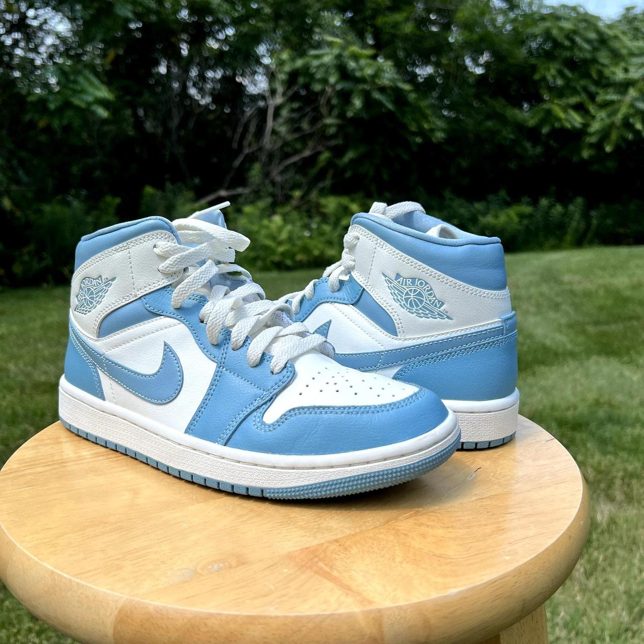 Wmns Nike Air Jordan 1 Mid University Blue Women's... - Depop