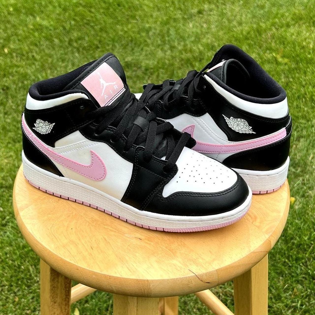 Nike Air Jordan 1 Mid GS White Light Arctic Pink. Depop