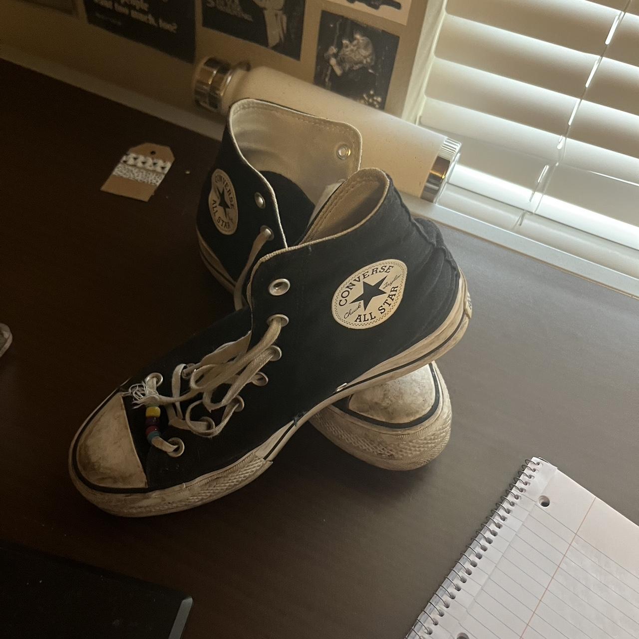 converse platform high tops broken shoelace Depop