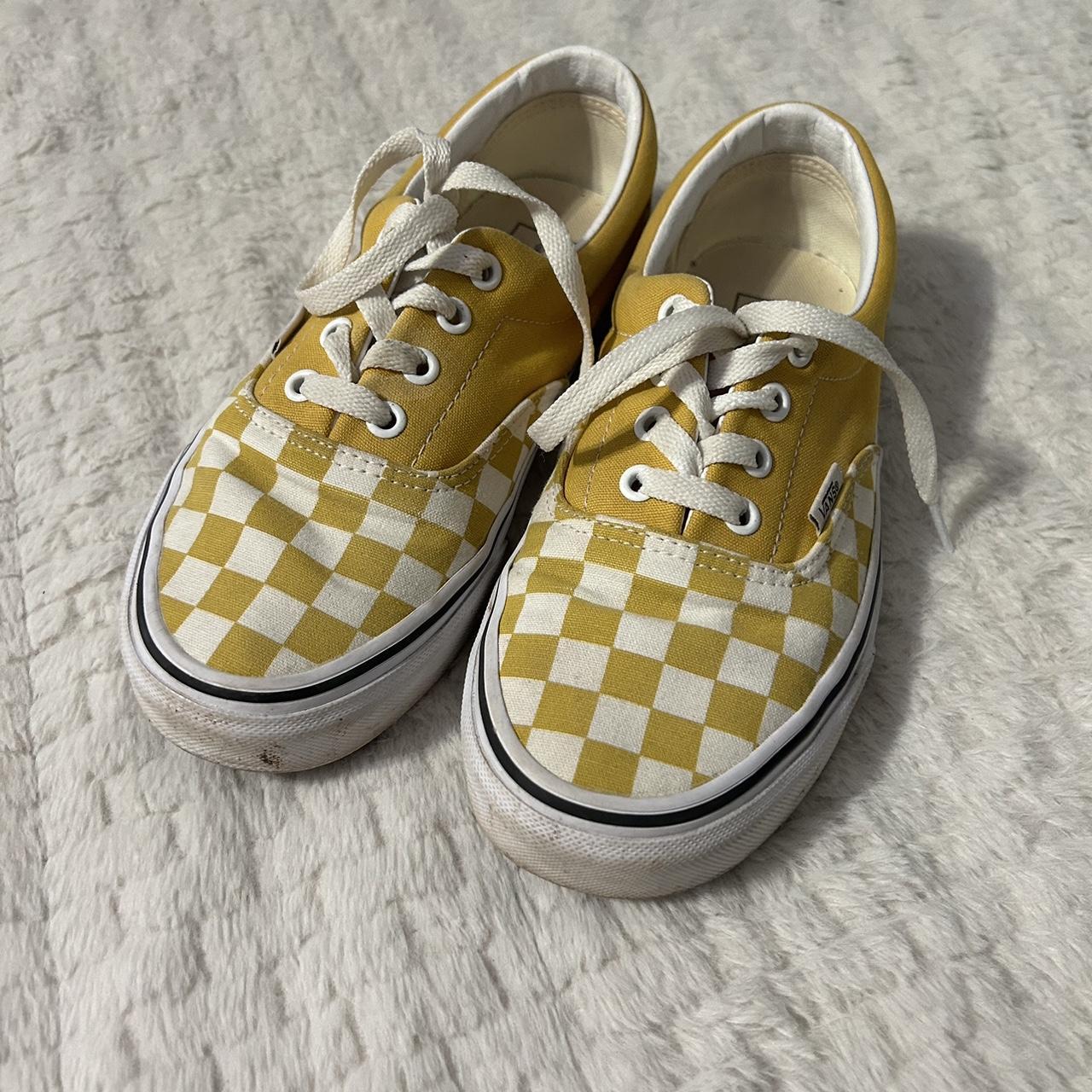 Vans Era Womens Yellow And White Checkered Vans Vans Era Plaid