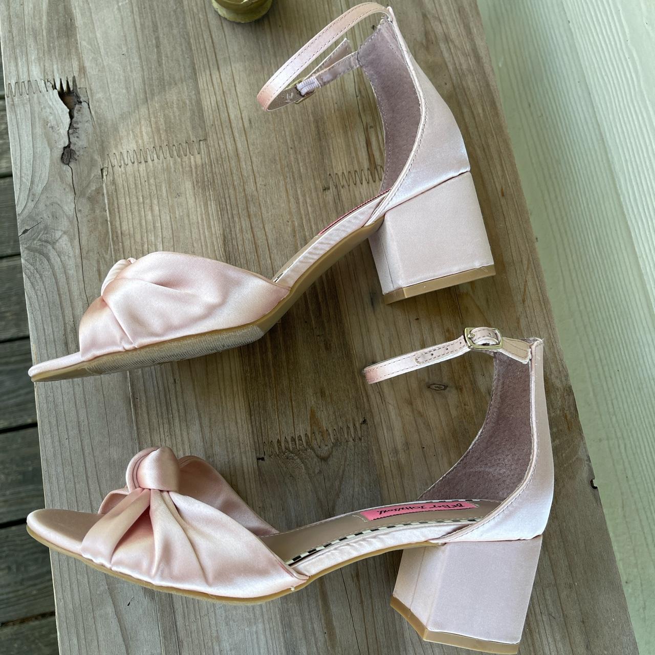 Betsey Johnson Womens Pink And Cream Courts Depop