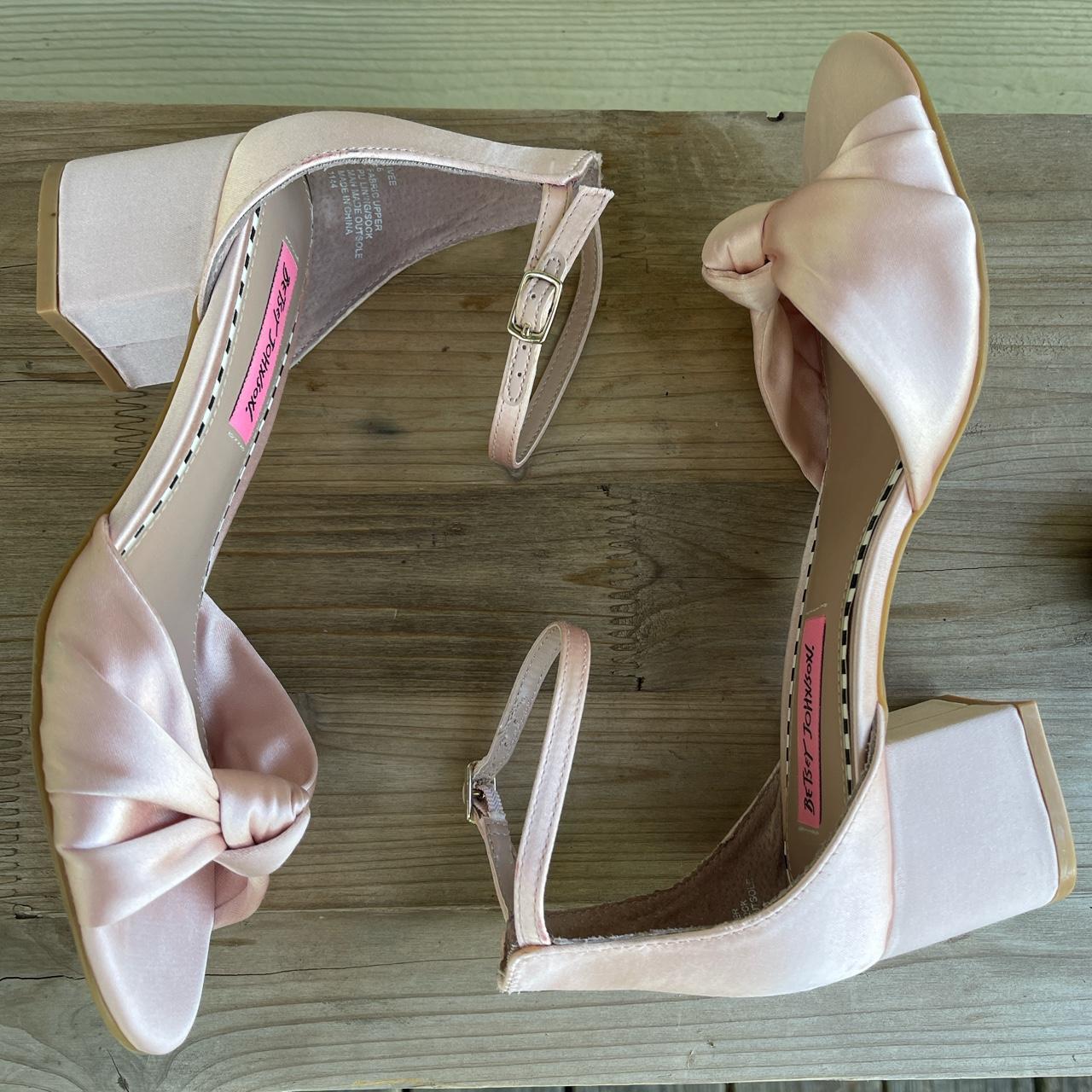 Betsey Johnson Womens Pink And Cream Courts Depop