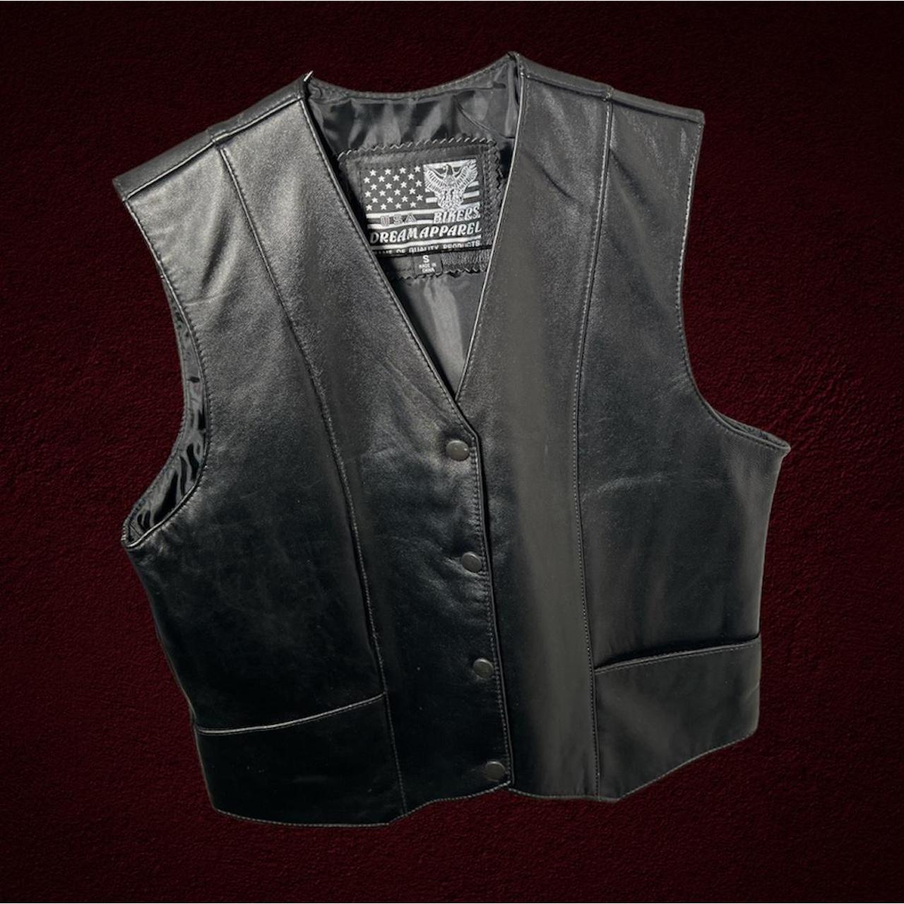USA Bikers Dream Apparel Leather Vest Little lace... Depop