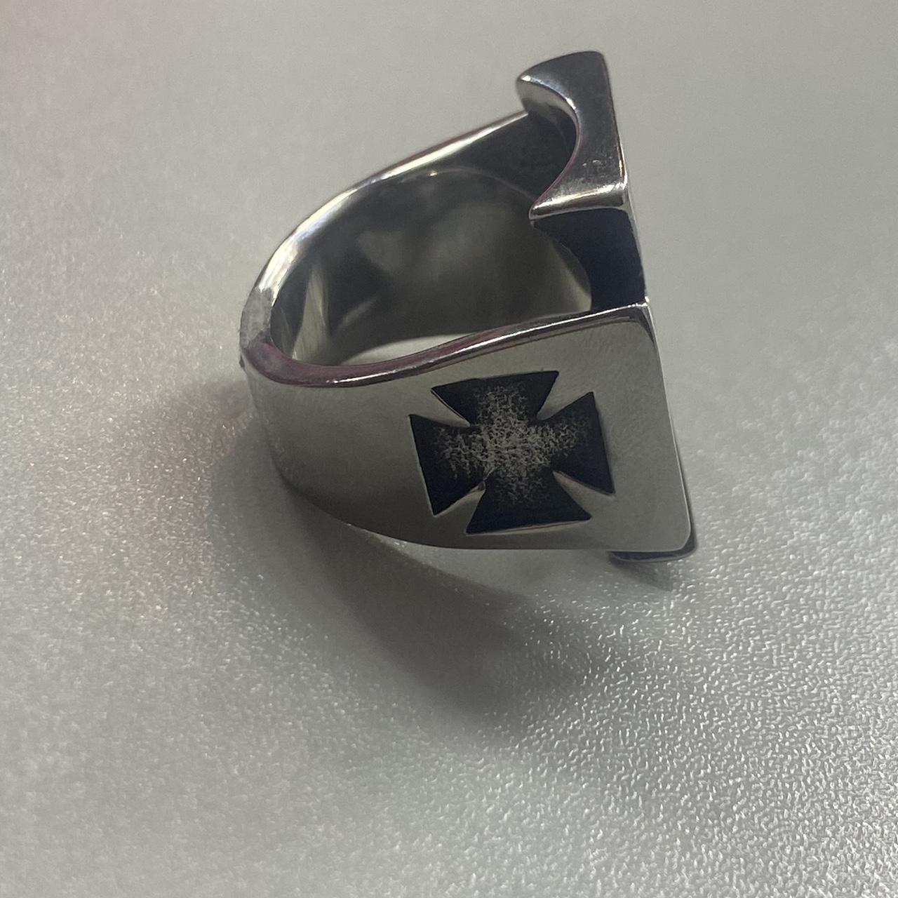 Grunge Emo Silver cross ring not sure if it’s... - Depop