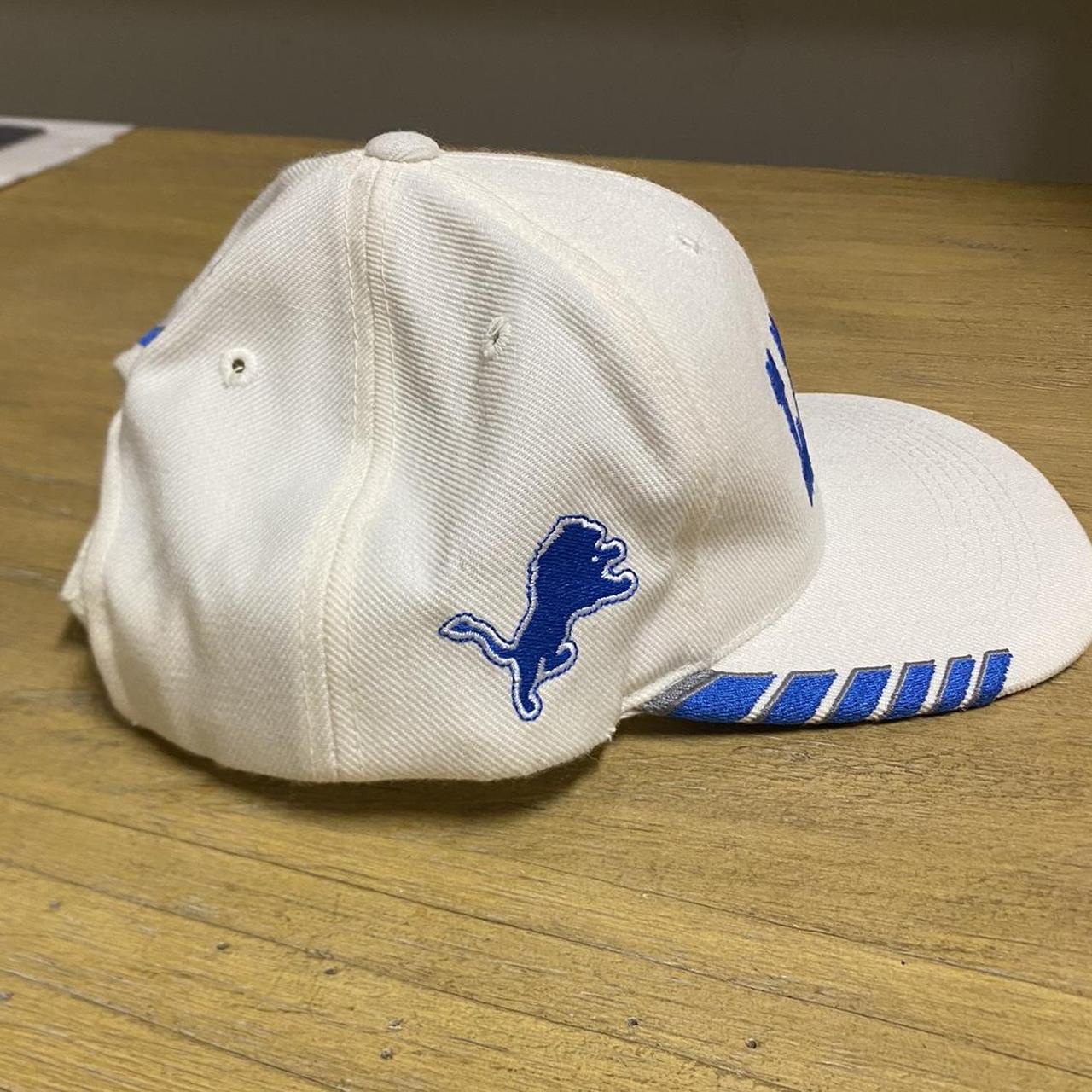 Detroit Lions Mens Trucker Hat Blue Snapback Retro - Depop