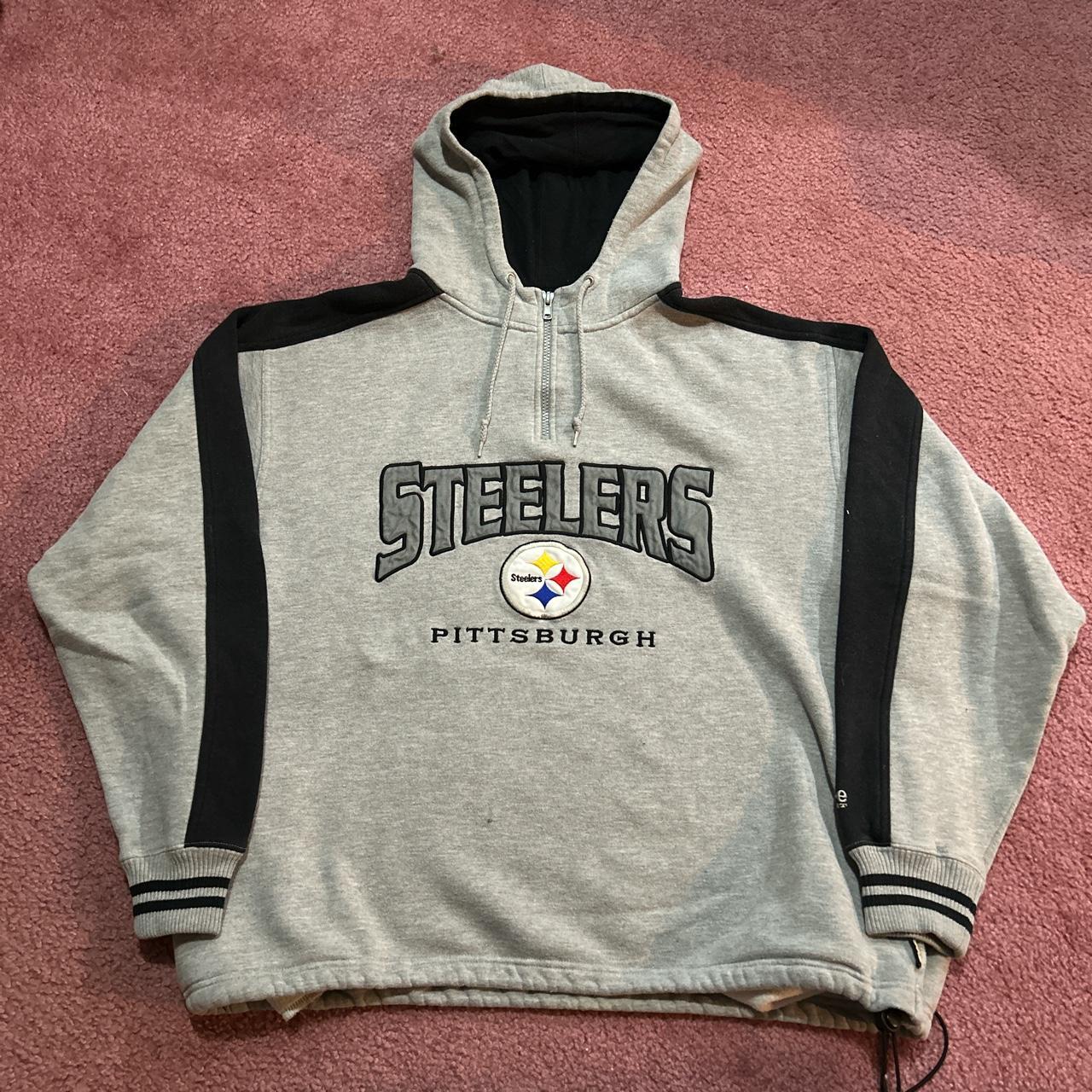 Vintage Pittsburgh Steelers sweatshirt in grey. From - Depop