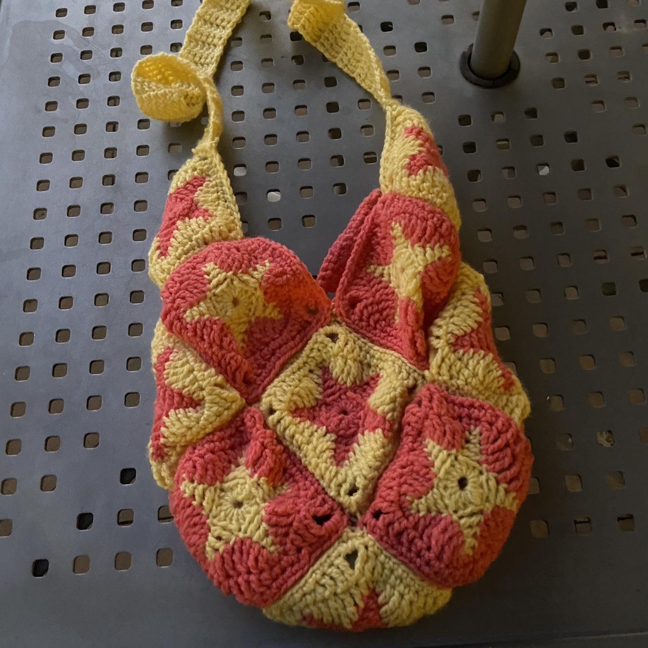 crochet star granny square bag! the color combo... - Depop