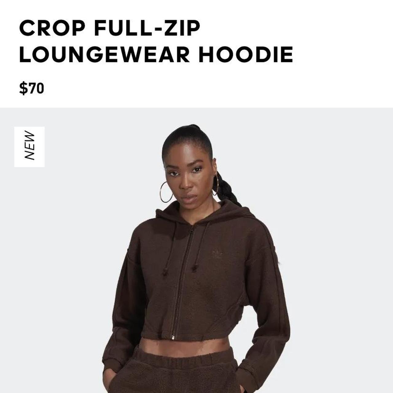 Adidas loungewear cropped full zip online hoodie