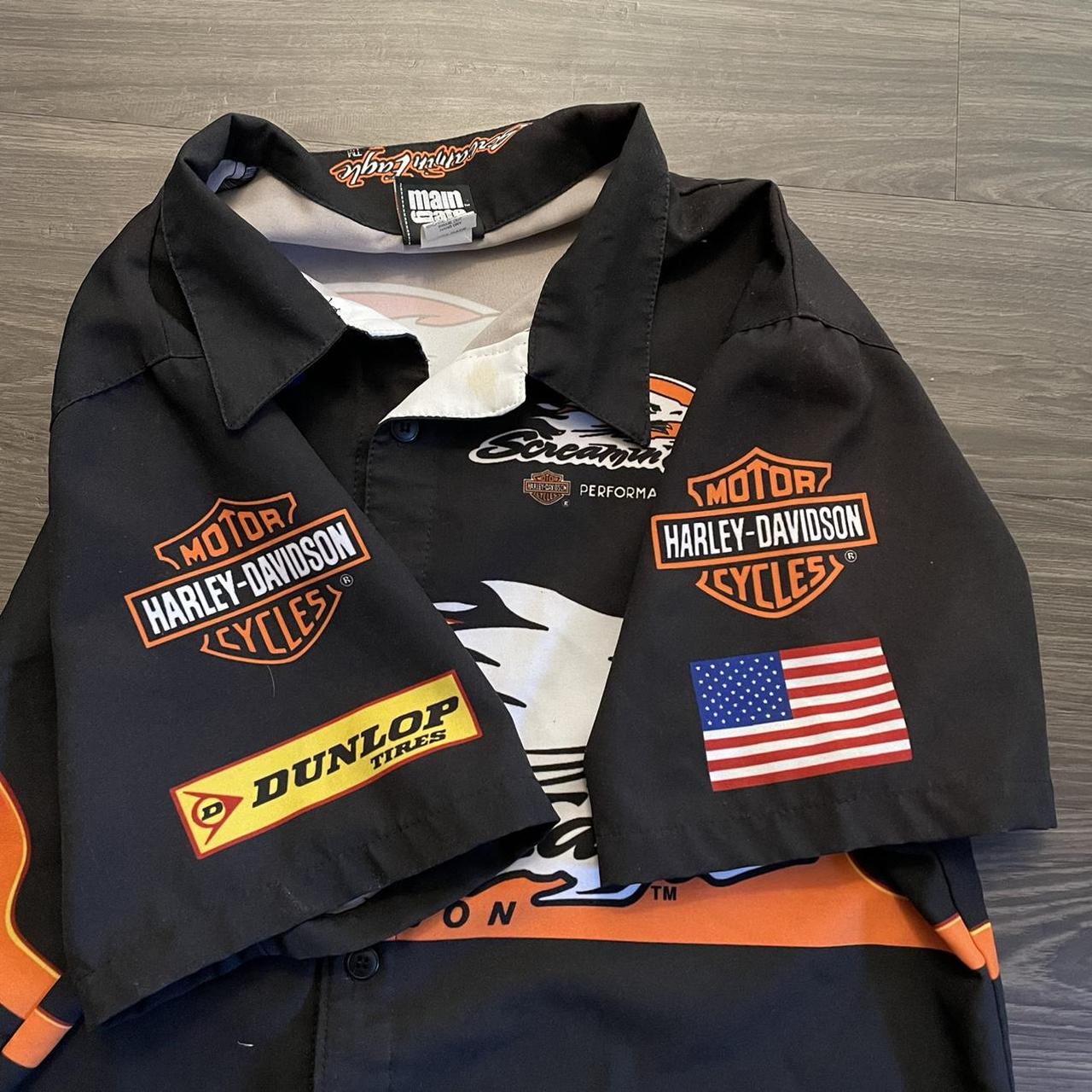 Harley Davidson 23x29 Harley Davidson button up... - Depop