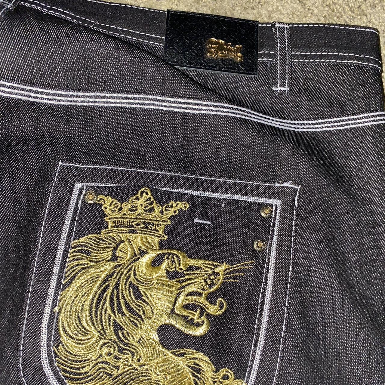 g unit baggy jeans cray embroidery on back... - Depop