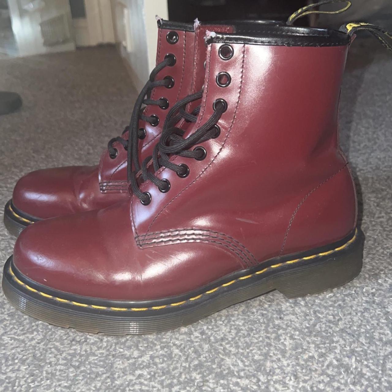 Dr Martens boots!!! burgundy colour in size 6!!!... - Depop