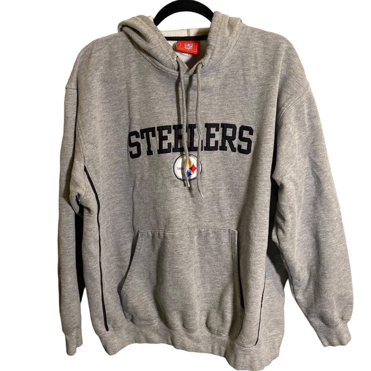 NFL Pittsburgh Steelers Gray Pullover Hoodie Fleece - Depop