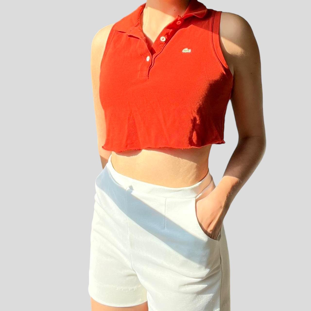 Polo lacoste crop discount top