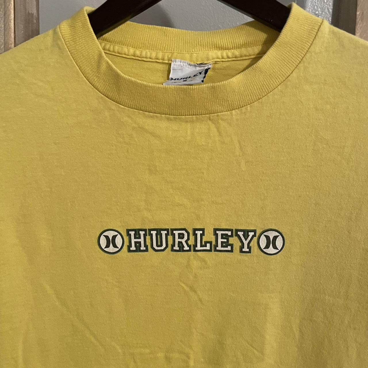 Vintage 1990’s Hurley yellow long sleeve t-shirt.... - Depop