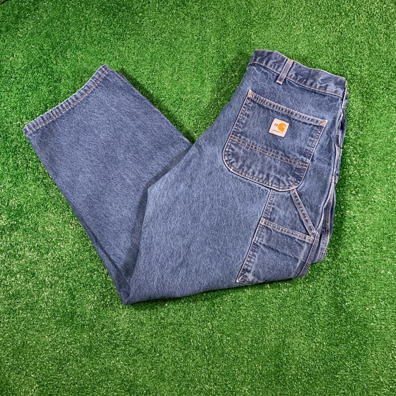Carhartt Men's Navy Jeans Depop