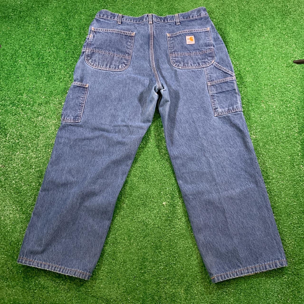 Carhartt Men's Navy Jeans Depop