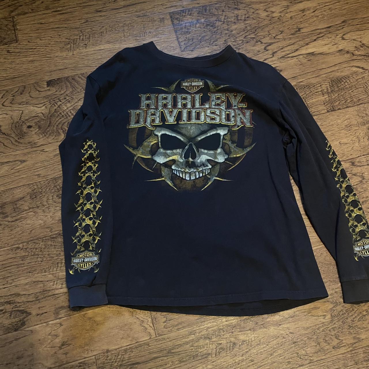 Sick skull Harley Davidson 2010 shirt Size... - Depop