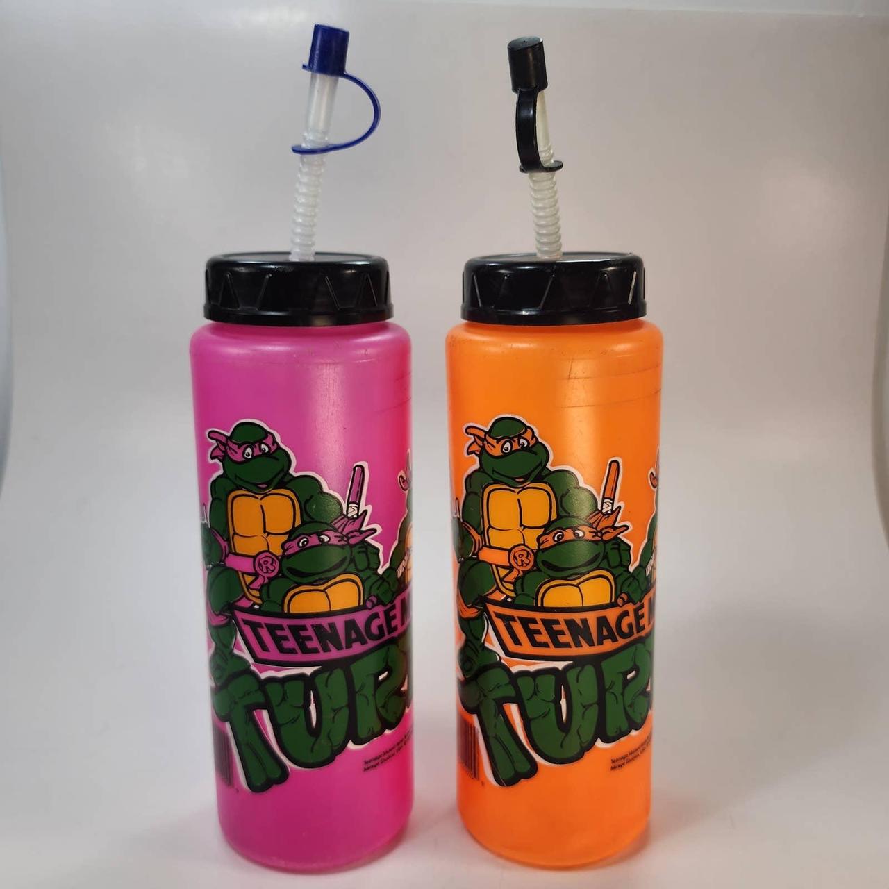 Teenage Mutant Ninja Turtles Water Bottle with Flip-Up Straw | Holds