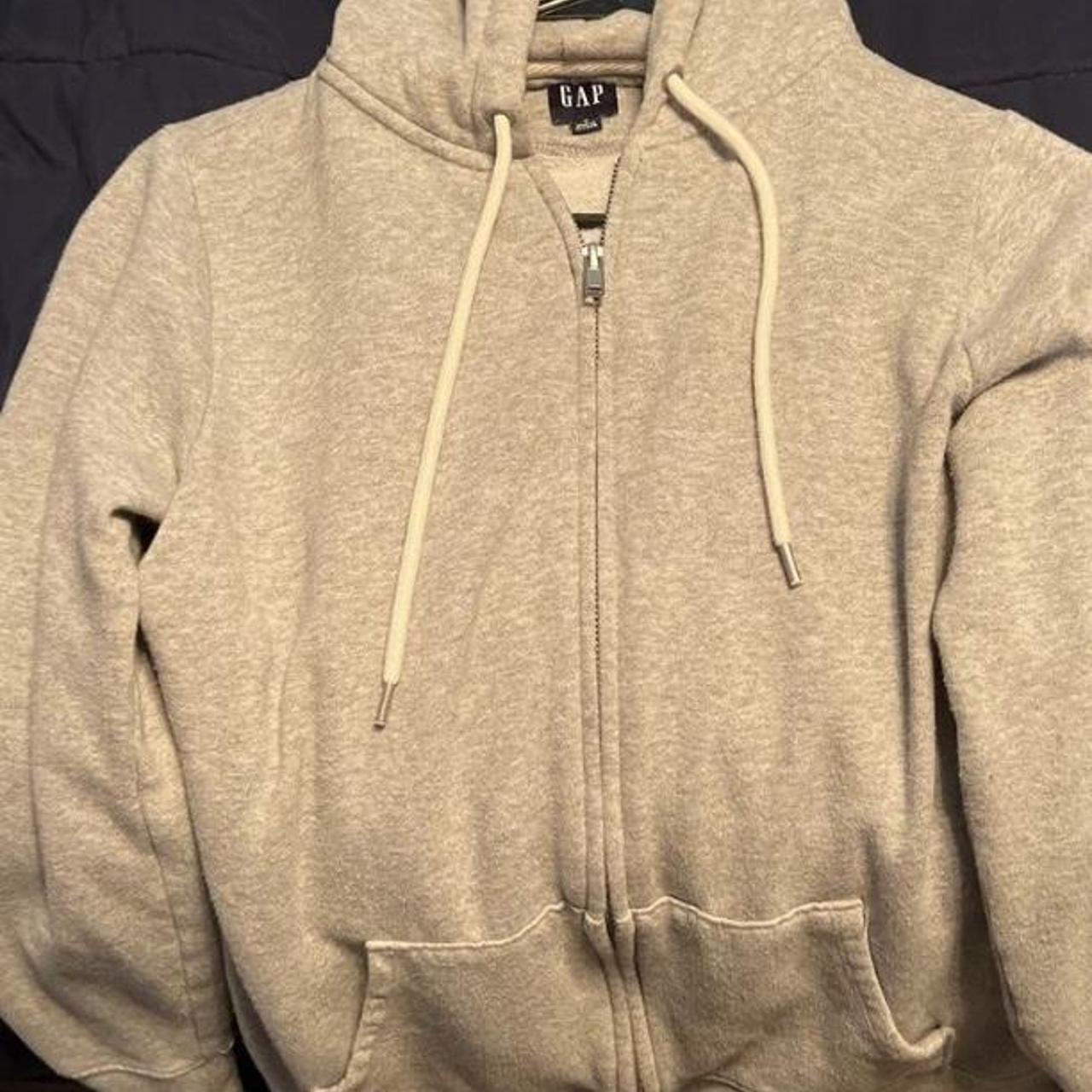 - womens grey GAP zip up hoodie - size small -... - Depop